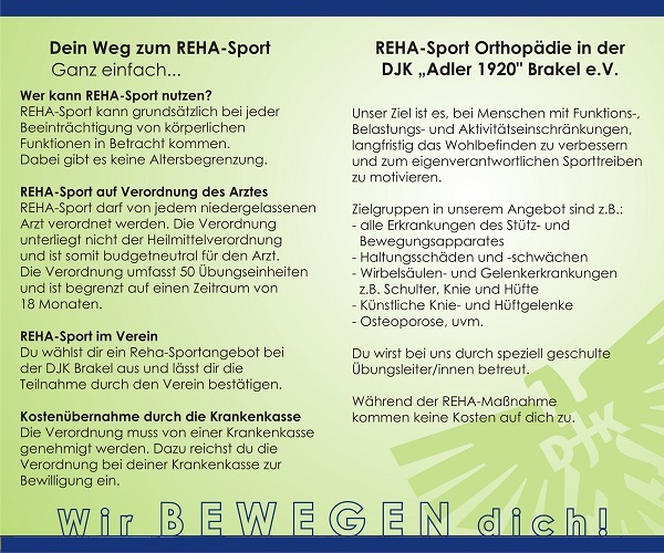 Flyer Rehabilitatiossport bei der DJK Brakel - Seite 2